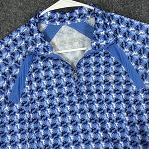 Ariattek Ariat Women's Sunstopper 2.0 1/4 zip Baselayer Lg Horses Blue texture